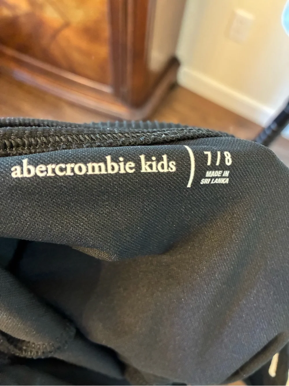 abercrombie kids Black Ribbed One-Piece Swimsuit